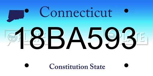 18BA593 Connecticut License Plate