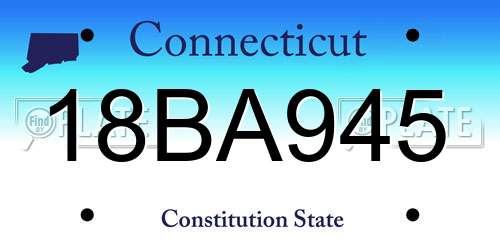 18BA945 Connecticut License Plate