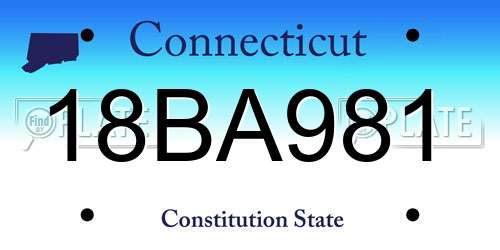 18BA981 Connecticut License Plate