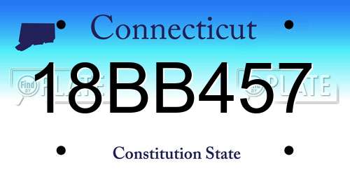 18BB457 Connecticut License Plate