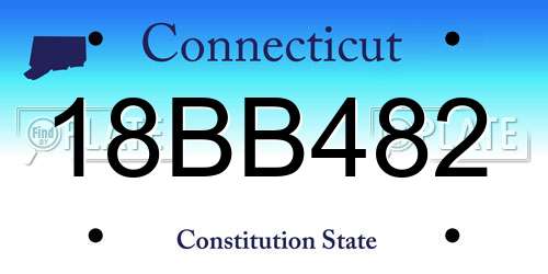18BB482 Connecticut License Plate