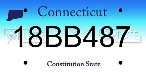 18BB487 Connecticut License Plate
