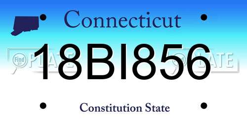 18BI856 Connecticut License Plate