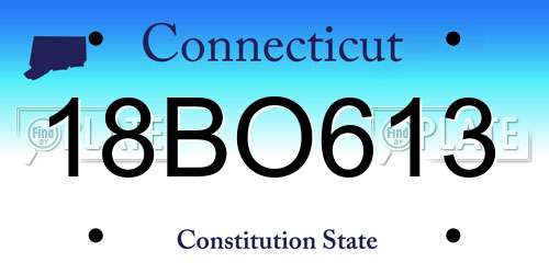 18BO613 Connecticut License Plate