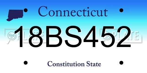 18BS452 Connecticut License Plate