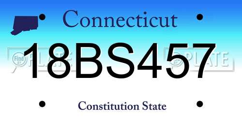 18BS457 Connecticut License Plate