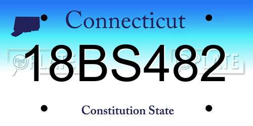 18BS482 Connecticut License Plate