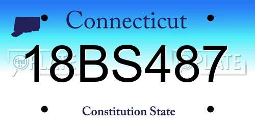 18BS487 Connecticut License Plate