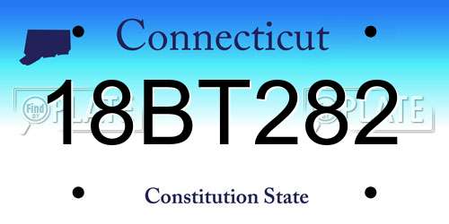 18BT282 Connecticut License Plate