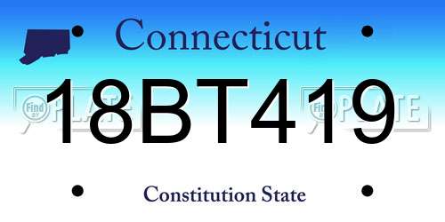 18BT419 Connecticut License Plate
