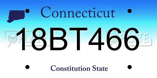 18BT466 Connecticut License Plate