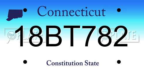 18BT782 Connecticut License Plate