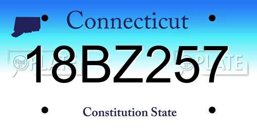 18BZ257 Connecticut License Plate