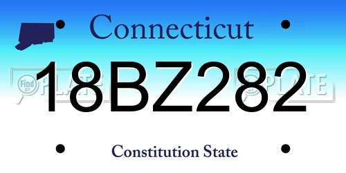 18BZ282 Connecticut License Plate