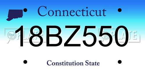 18BZ550 Connecticut License Plate