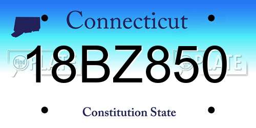 18BZ850 Connecticut License Plate