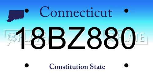 18BZ880 Connecticut License Plate