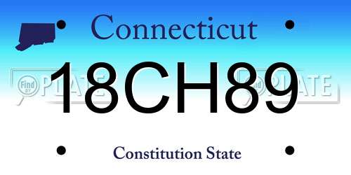 18CH89 Connecticut License Plate