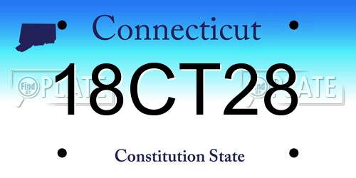 18CT28 Connecticut License Plate