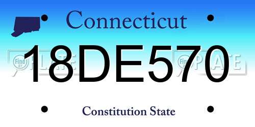 18DE570 Connecticut License Plate