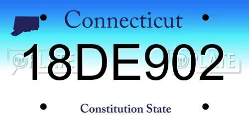 18DE902 Connecticut License Plate