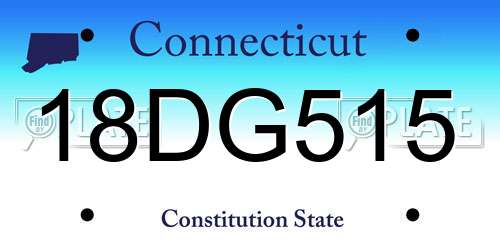 18DG515 Connecticut License Plate