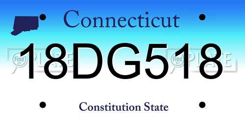 18DG518 Connecticut License Plate