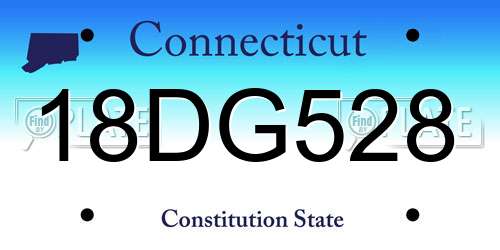 18DG528 Connecticut License Plate