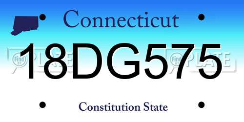 18DG575 Connecticut License Plate