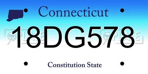 18DG578 Connecticut License Plate