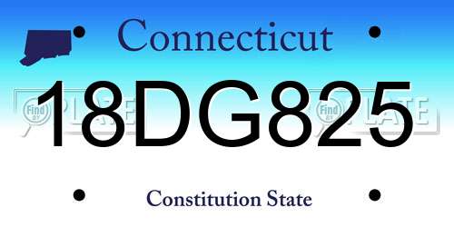 18DG825 Connecticut License Plate