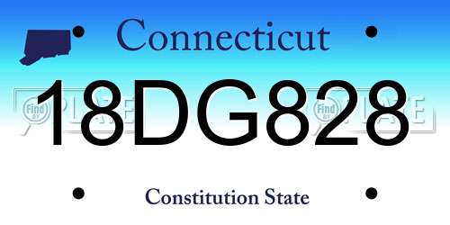 18DG828 Connecticut License Plate