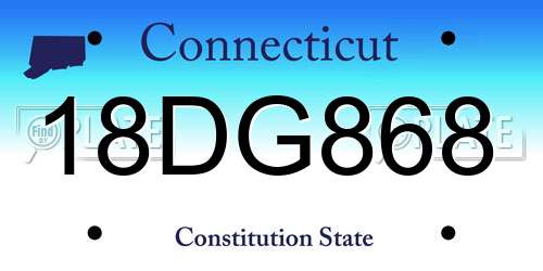 18DG868 Connecticut License Plate