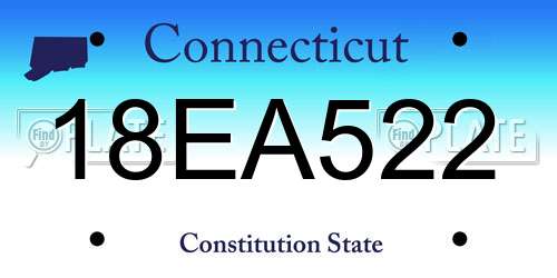 18EA522 Connecticut License Plate