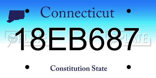 18EB687 Connecticut License Plate