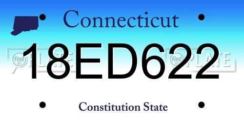 18ED622 Connecticut License Plate