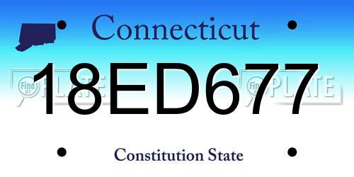 18ED677 Connecticut License Plate