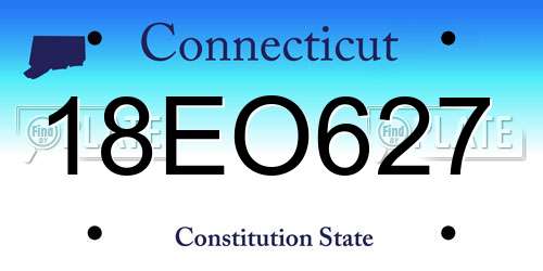 18EO627 Connecticut License Plate