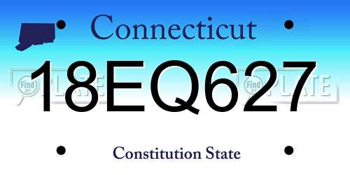 18EQ627 Connecticut License Plate
