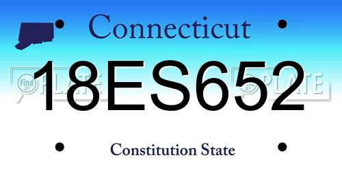 18ES652 Connecticut License Plate