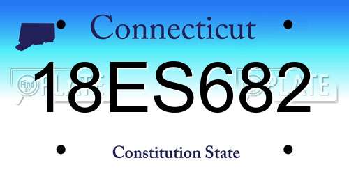 18ES682 Connecticut License Plate