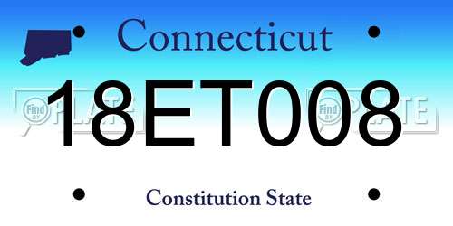 18ET008 Connecticut License Plate