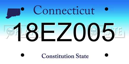 18EZ005 Connecticut License Plate
