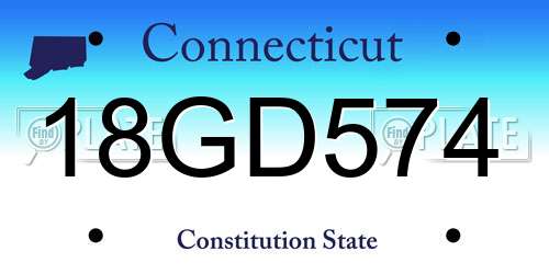 18GD574 Connecticut License Plate