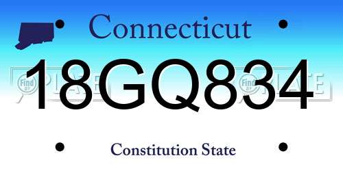 18GQ834 Connecticut License Plate