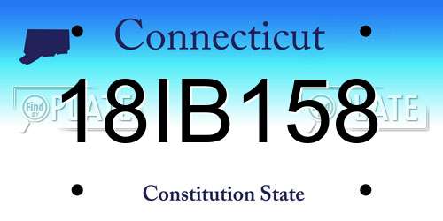 18IB158 Connecticut License Plate