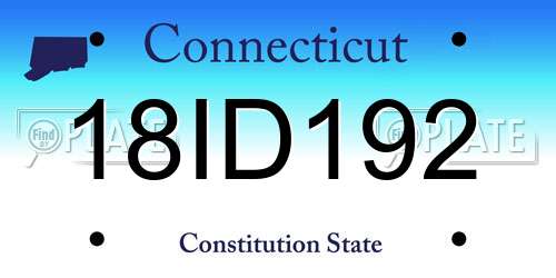 18ID192 Connecticut License Plate