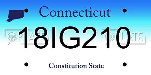 18IG210 Connecticut License Plate