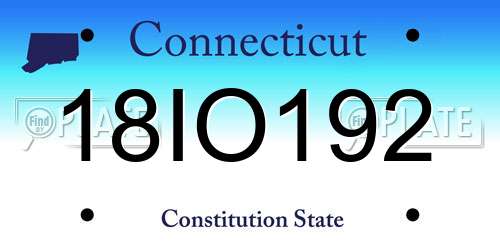 18IO192 Connecticut License Plate