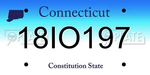 18IO197 Connecticut License Plate